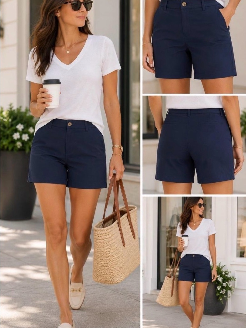 Talbots Navy Relaxed Chino 7” Short